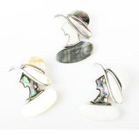 Abalone Shell Brooch, Girl, plated, DIY 37*57*9mm Approx 5*5mm 