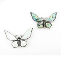 Shell Brooch, Butterfly, plated, DIY 62*40*11mm 