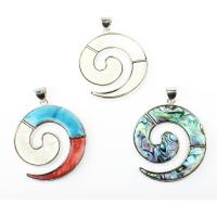 Natural Freshwater Shell Pendants, Helix, plated, DIY 43*50*5mm Approx 5mm 