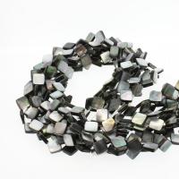 Perlas De Concha Del Labio Negro, Nácar Negra, Cuadrado, pulido, Bricolaje, 10*10mm, Vendido por Sarta