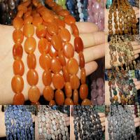 Mixed Gemstone Beads, Flat Oval, polished & DIY 13*18mm 