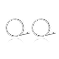 Sterling Silver Stud Earring, 925 Sterling Silver, Round, plated, fashion jewelry & for woman & hollow 5mm 