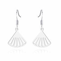 Sterling Silver Drop Earring, 925 Sterling Silver, Skirt, plated, for woman & hollow 