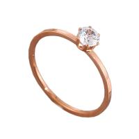 Titanium Steel Finger Ring, plated, fashion jewelry & for woman & with rhinestone, rose gold color, 1MMX1.1MM 