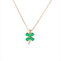 Brass Jewelry Necklace, with Green Agate, fashion jewelry 2.9CM   45CM 
