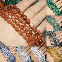 Mixed Gemstone Beads, Flat Oval, polished & DIY 8*10*5mm 