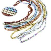 Las Perlas De Hematites Sin Magnético, Cuadrado, chapado, Bricolaje & diferentes estilos para la opción, más colores para la opción, 3*2*2mm, Vendido por Sarta