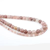 Single Gemstone Beads, Round, polished, DIY pink 