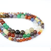 Mixed Gemstone Beads, Round, polished, DIY multi-colored 
