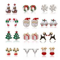 Boucles d'oreilles de Noël, Alliage, Placage, bijoux de mode & pour femme, plus de couleurs à choisir, Vendu par paire