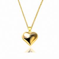 Sterling Silver Jewelry Necklace, 925 Sterling Silver, with 1.96inch extender chain, Heart, plated, oval chain & for woman Approx 15.7 Inch 