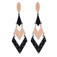 Titanium Steel Drop Earring, plated, for woman & hollow, black 