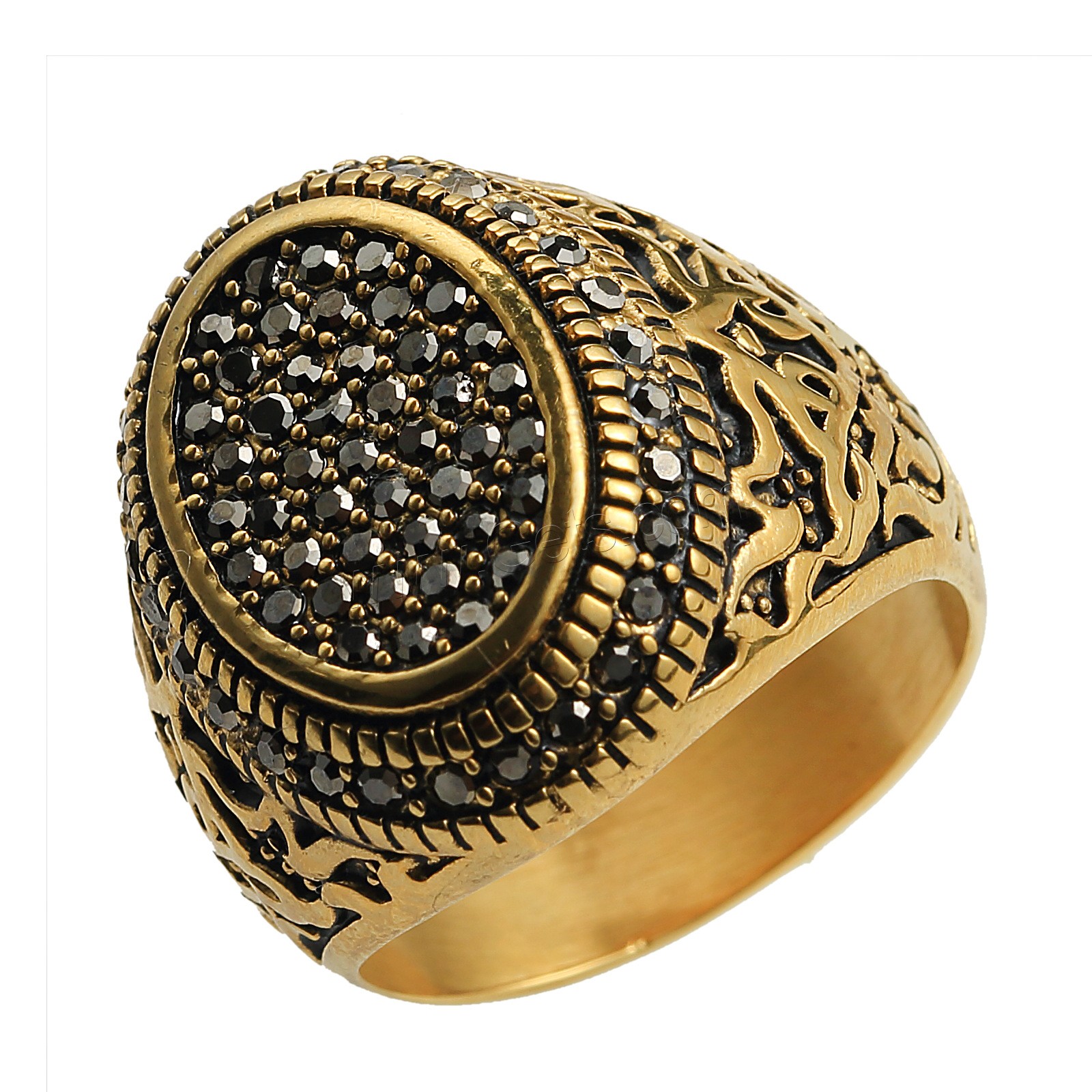 Титан Сталь палец кольцо, титан, Другое покрытие, разный размер для выбора & Мужский & со стразами, Много цветов для выбора, продается PC