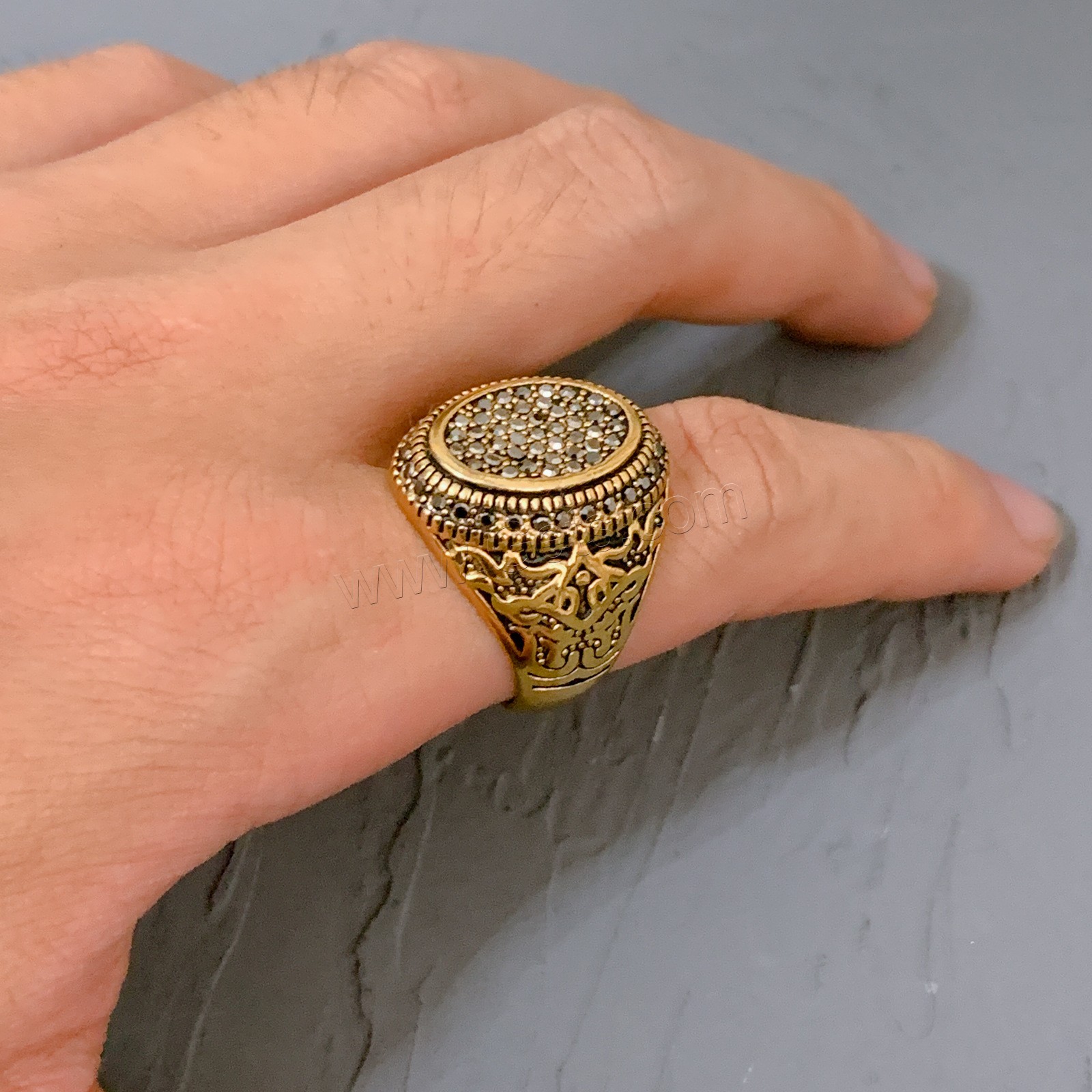 Титан Сталь палец кольцо, титан, Другое покрытие, разный размер для выбора & Мужский & со стразами, Много цветов для выбора, продается PC