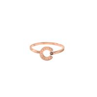Titanium Steel Finger Ring, plated, fashion jewelry & for woman & with rhinestone, rose gold color 