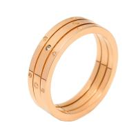 Titanium Steel Finger Ring, plated, fashion jewelry & for woman, rose gold color, 1.6MMX5.1MM 