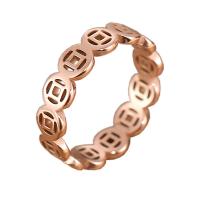 Titanium Steel Finger Ring, with Stainless Steel, plated, fashion jewelry & for woman, rose gold color, 1mmX4mm 