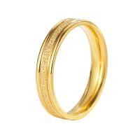 Titanium Steel Finger Ring, plated, fashion jewelry & for woman & frosted, golden, 4MM 