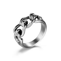 Титан Сталь палец кольцо, титан, полированный, ювелирные изделия моды & Мужская, серебряный, продается PC