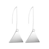 Brass Drop Earring, silver color plated, for woman, white 