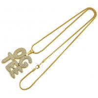 Rhinestone Zinc Alloy Necklace, with Rhinestone, fashion jewelry & Unisex, golden 