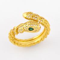 Brass Open Finger Ring, Snake, 18K gold plated, fashion jewelry & for woman, golden, 13mm 