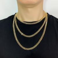 Латунь цепи ожерелье, 18K позолоченный, ювелирные изделия моды & Мужская, Золотой, продается Strand
