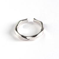 Sterling Silver Finger Ring, 925 Sterling Silver, platinum plated, adjustable & for woman, 16.5mm, US Ring 