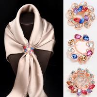 Scarf Buckle, Zinc Alloy, with Crystal, plated & for woman & with rhinestone, 41-43mm 