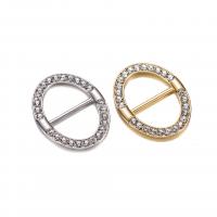 Scarf Buckle, Zinc Alloy, Ellipse, plated & for woman & with rhinestone 