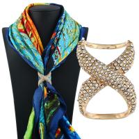 Scarf Buckle, Zinc Alloy, Geometrical Pattern, plated, for woman & with rhinestone 