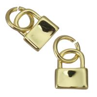 Brass Jewelry Pendants, Lock, gold color plated Approx 3.5mm 