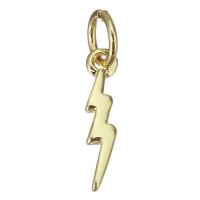 Brass Jewelry Pendants, Lightning Symbol, gold color plated Approx 3.5mm 