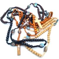Rosary Necklace, Wood, fashion jewelry & Unisex 7*8mmuff0c17.5cmuff0c30cm 