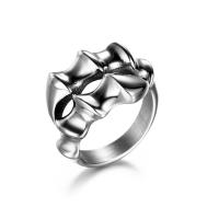 Titanium Steel Finger Ring, polished, fashion jewelry & for man, silver color 