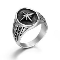 Titanium Steel Finger Ring, polished, fashion jewelry & for man, silver color 