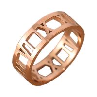 Titanium Steel Finger Ring, plated, fashion jewelry & for woman, rose gold color, 1mmX5.5mm 