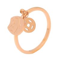 Titanium Steel Finger Ring, plated, fashion jewelry & for woman, rose gold color, 1.6MMX1.4MM 