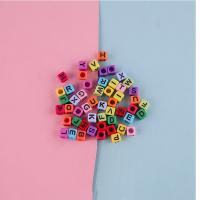 Resin Jewelry Beads, Alphabet Letter, DIY, mixed colors, 6mm 