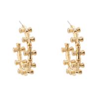 Zinc Alloy Stud Earring, gold color plated, for woman 