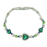 Zinc bracelets en strass en alliage , alliage de zinc, avec strass, bijoux de mode, argent Vendu par brin