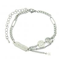 Titanium Steel Bracelet & Bangle, fashion jewelry & Unisex, silver color, 18cm+ 