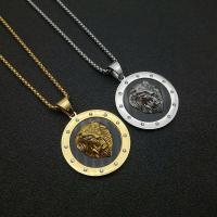 Titanium Steel Jewelry Necklace, fashion jewelry & with rhinestone 