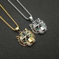 Titanium Steel Jewelry Necklace, fashion jewelry & with rhinestone 