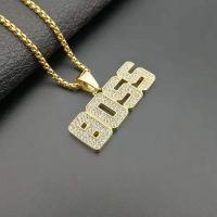 Titanium Steel Pendants, Alphabet Letter, plated, fashion jewelry & Unisex & with letter pattern, golden 