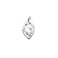Sterling Silver Leaf Pendants, 925 Sterling Silver, plated, with rhinestone & hollow Approx 3.5mm 