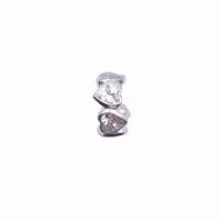 Sterling Silver Spacer Beads, 925 Sterling Silver, Heart, plated, DIY & with rhinestone Approx 4mm 