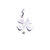 Sterling Silver Clover Pendant, 925 Sterling Silver, Four Leaf Clover, plated, DIY Approx 3.5mm 