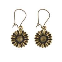 Zinc Alloy Drop Earring, Daisy, plated, for woman, 50mm 