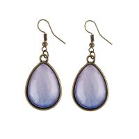 Zinc Alloy Drop Earring, with Glass, Teardrop, plated, for woman 